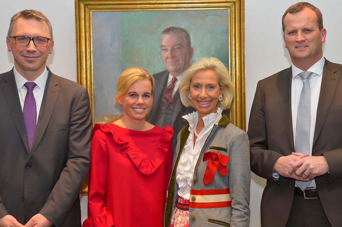 Ansgar Nolte (Berenberg), Marit Falck (Berenberg), Kristina Tröger (Präsidentin CeU) und Jörn Quitzau (Berenberg)